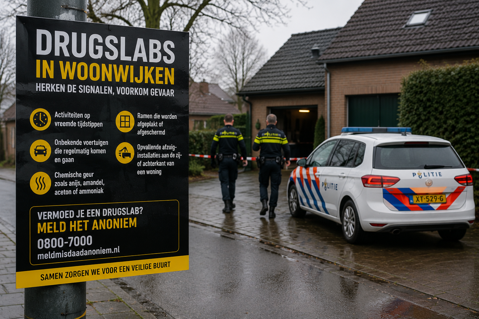 Campagne tegen drugslabs in woonwijken gestart in Nunspeet